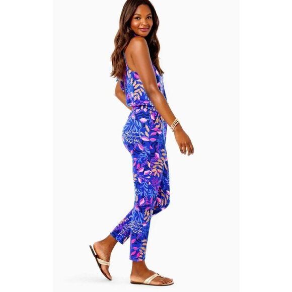 Lilly Pulitzer Women's Multicolor Borealis Blue Wyota Jumpsuit Size M 2802 - Picture 4 of 16